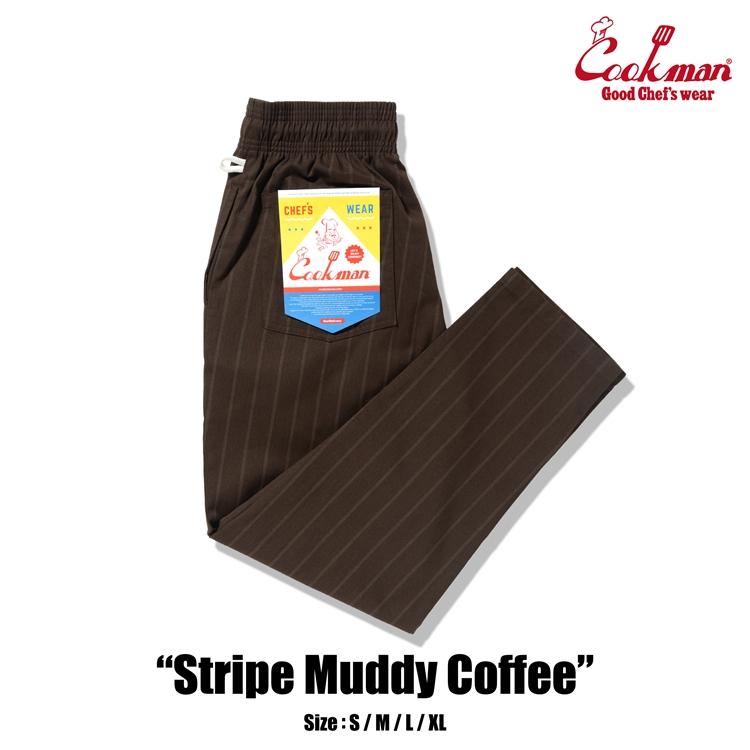 COOKMAN（クックマン） Chef Pants Stripe Muddy Coffee シェフパンツ