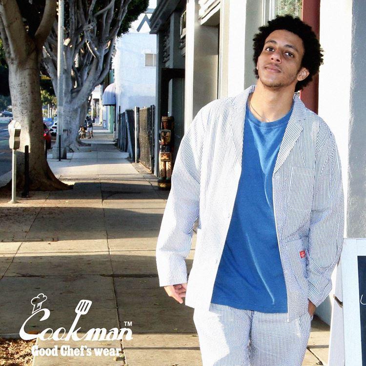 COOKMAN（クックマン） Lab.Jacket Seersucker Stripe Navy ラボ