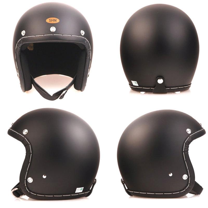 SHM HAND STITCH SG規格対応 ジェットヘルメット マットブラック Lot