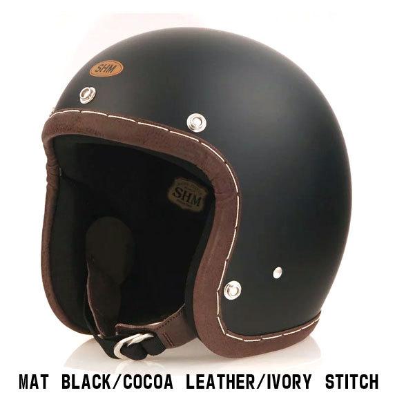 SHM HAND STITCH SG規格対応 ジェットヘルメット マットブラック Lot