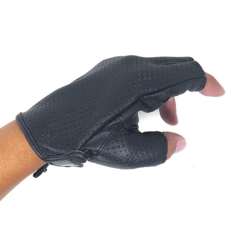 HEAVY 山羊革 パンチングレザー フィンガーレスグローブ 指なし