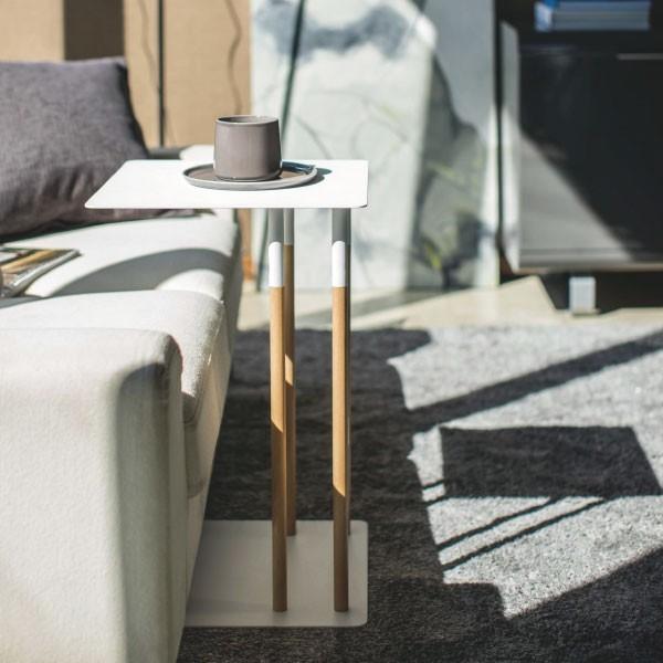 山崎実業 差し込みサイドテーブル プレーン PLAIN おしゃれ 北欧 白 黒