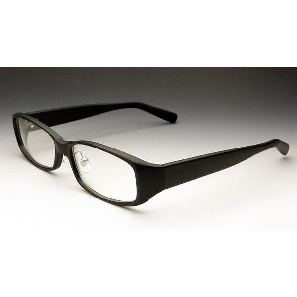 伊達メガネ メンズ マットブラック 鼻あて 付き つや消し 新品 眼鏡
