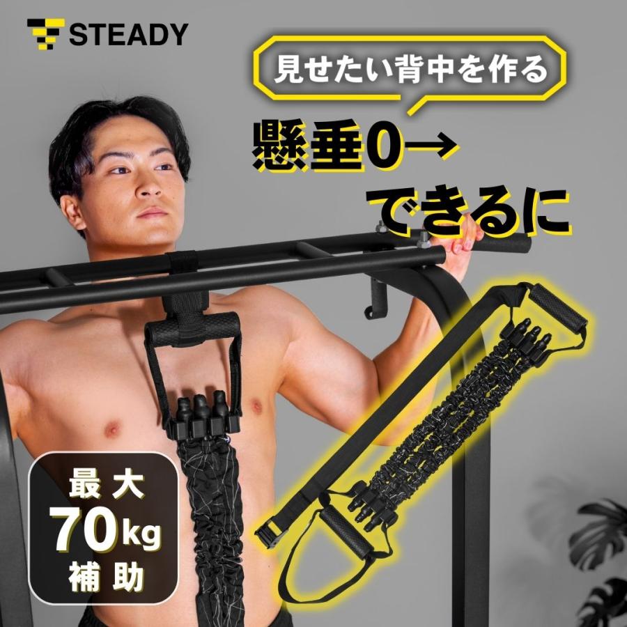 STEADY（ステディ） 懸垂アシストチューブ 懸垂補助 ハンドル付き 最大