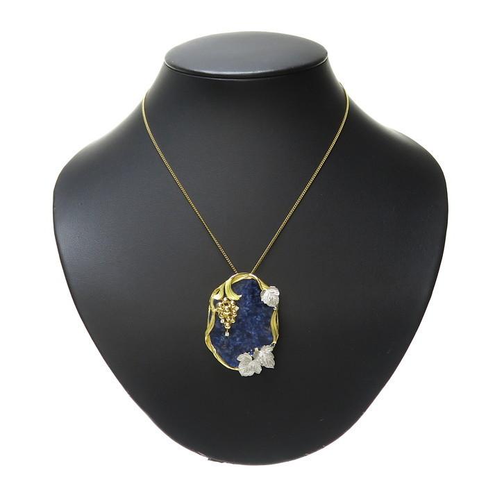 石川暢子 アズタイム ブローチ兼用 葡萄 ラピスラズリ ダイヤモンド