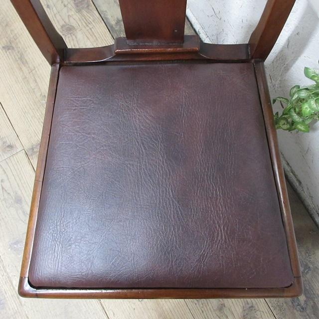 イギリス アンティーク 家具 クイーンアンチェア ダイニングチェア 猫