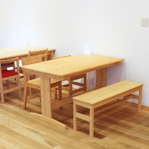 ひのきベンチ 板座 ダイニングベンチ サイズオーダー 国産ヒノキ無垢