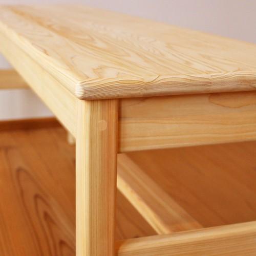 ひのきベンチ 板座 ダイニングベンチ サイズオーダー 国産ヒノキ無垢