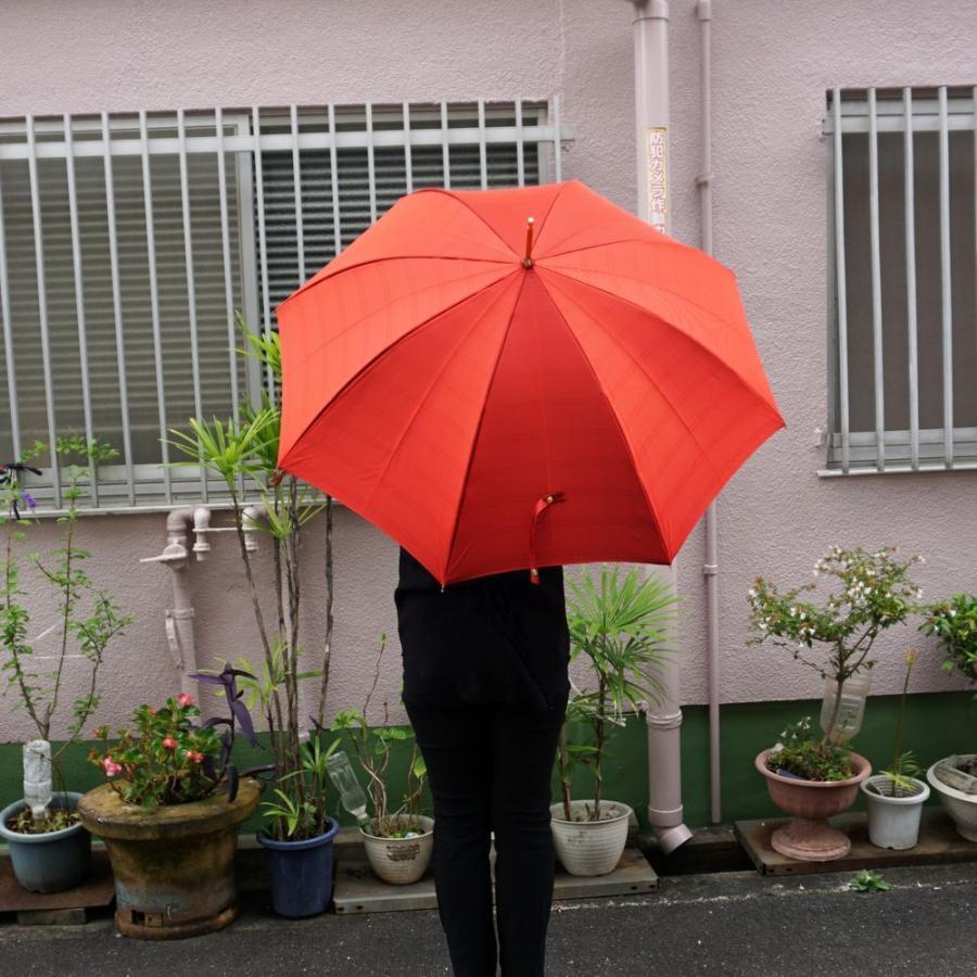 雨傘 甲州織 裏格子 金骨 ワンタッチ式 職人手作り 日本製 レディ−ス