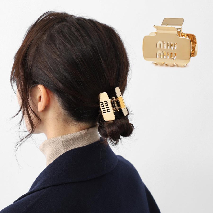 miu miu（ミュウミュウ） ヘアクリップ ブラス ロゴ クロウクリップ