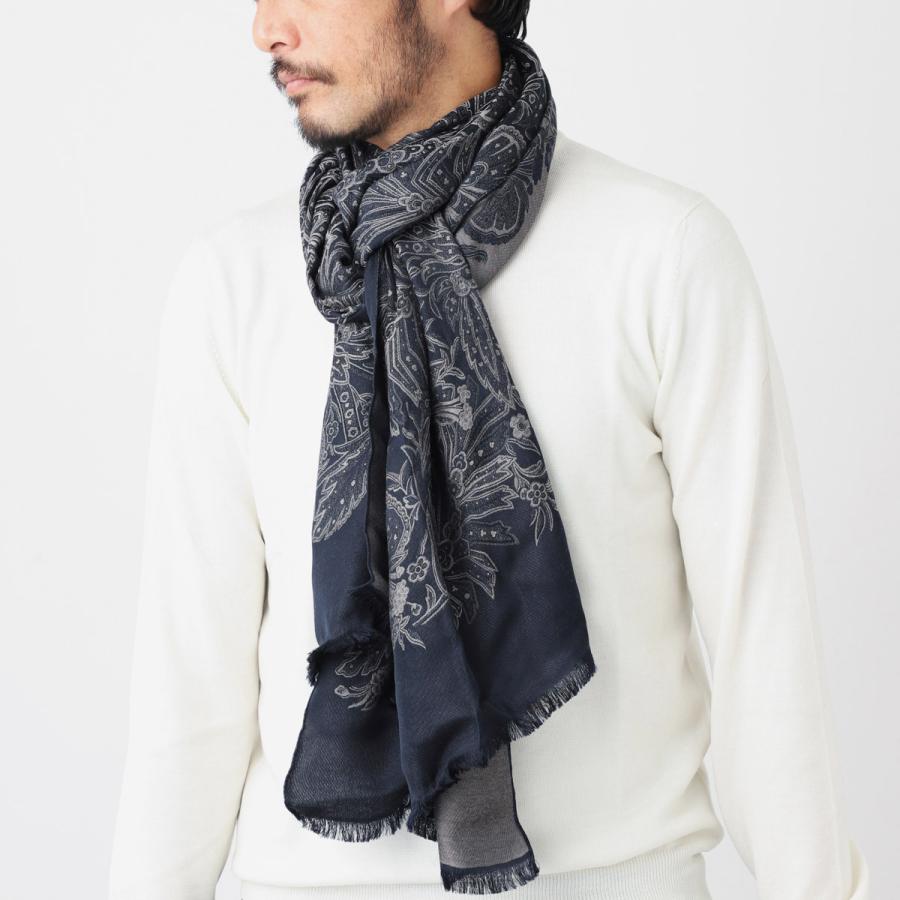 ETRO（エトロ） ストール ブルー メンズ r1h517-9645-200 : モダン