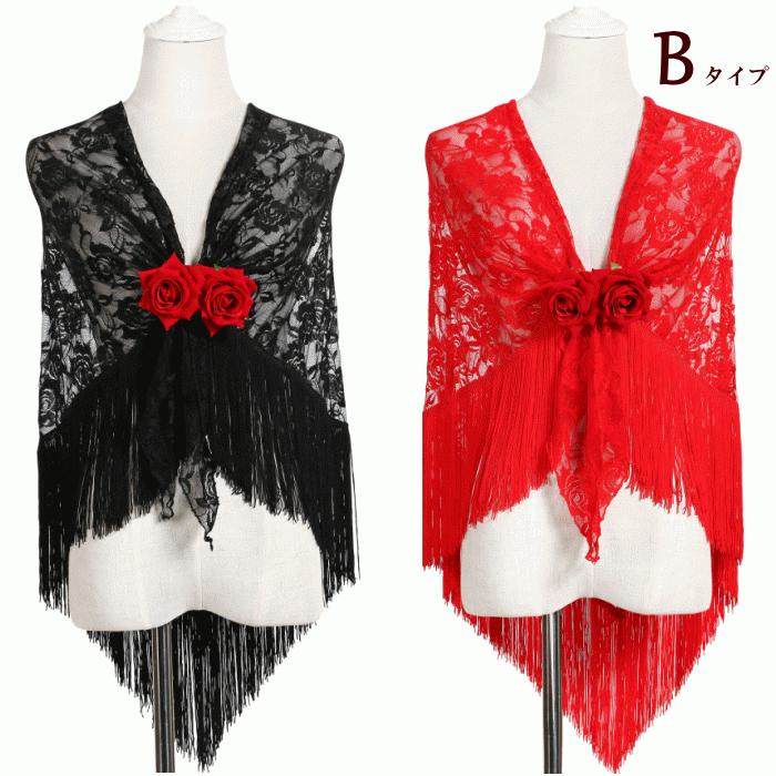 フラメンコ衣装 シージョ【レース赤×赤】マントン ヒップスカーフ