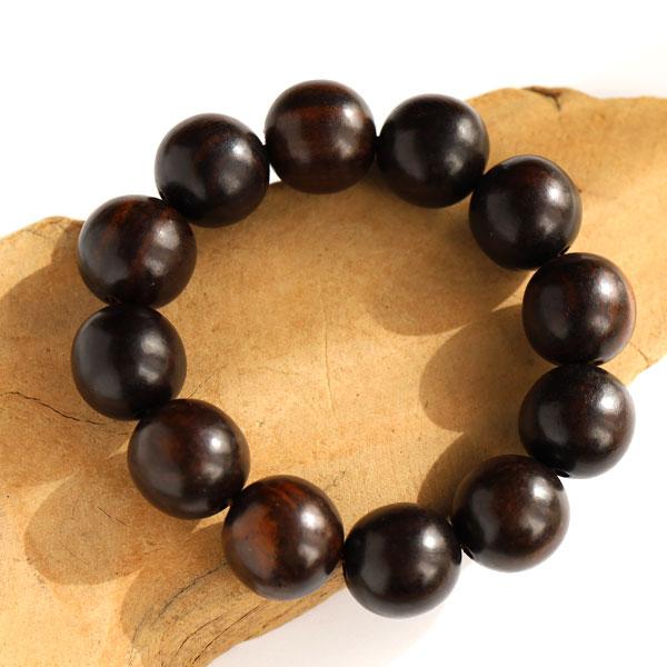 ブレスレット 木 大珠 黒檀 エボニー 20mm 数珠 メンズ アクセサリー