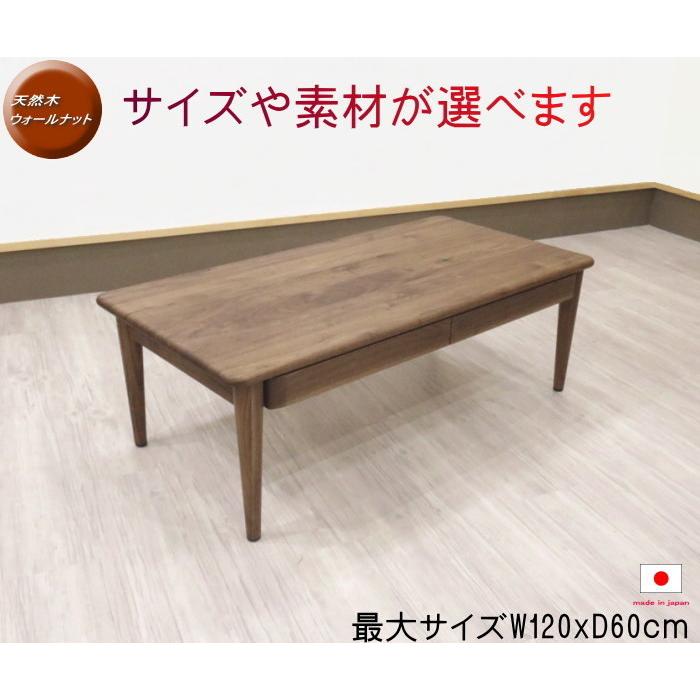 リビングテーブル センター オイル塗装 幅120cm 天然木 ウォールナット