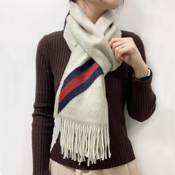 GUCCI（グッチ） ラッピング袋つき ウール マフラー メンズ レディース