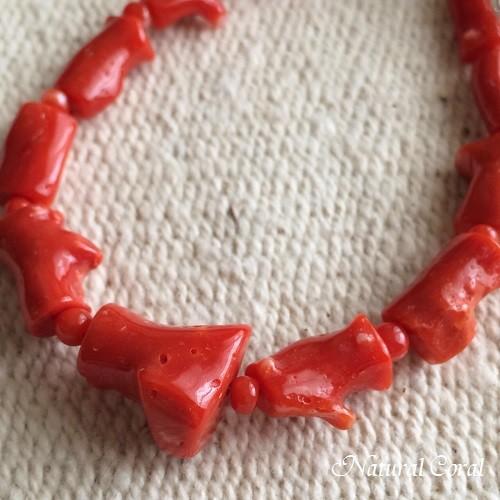 血赤珊瑚 ちあかさんご サンゴ ブレスレット 玉 枝大 A ナチュラル