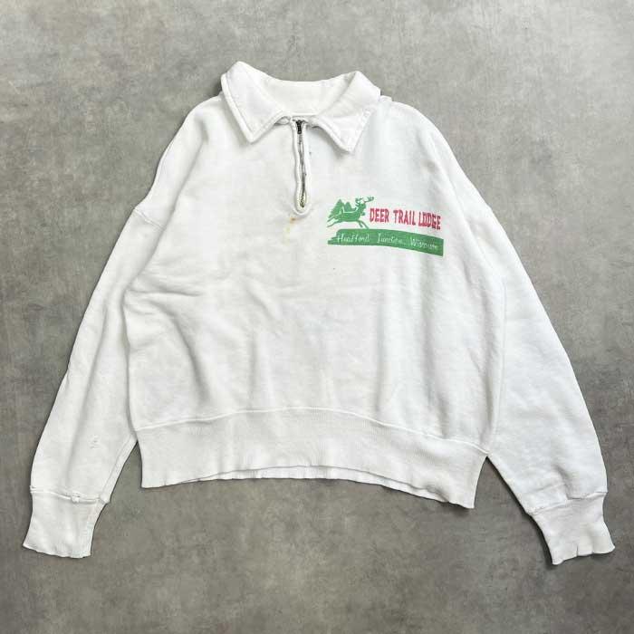 60's VINTAGE Half Zip Sweat Shirts /WHITE 60年代 ヴィンテージ