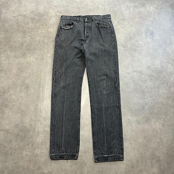 80's LEVI'S 501 STRIPED BLACK JEANS Made in USA/W33L34 リーバイス