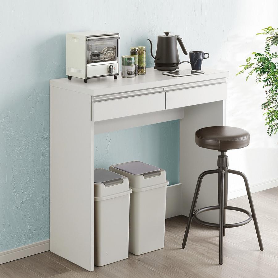 ニトリ（NITORI） すっきり片付くオープン収納カウンター (幅90cm WH