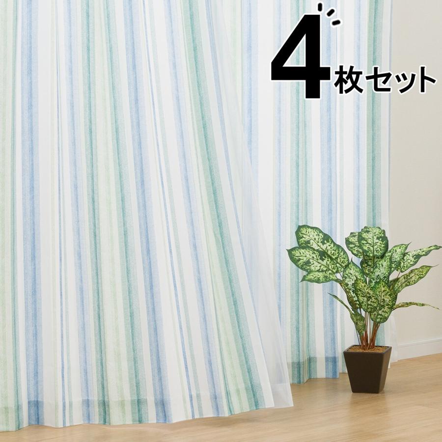 ニトリ（NITORI） カーテン＆レース 4枚セット(RP008 GR 100X110X4