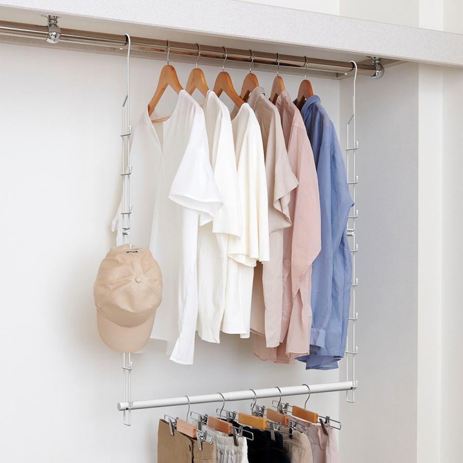 ニトリ（NITORI） 伸縮するクローゼット吊り下げハンガー(ホワイト