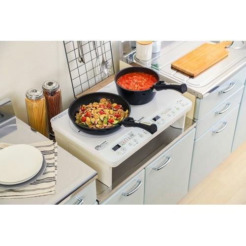 アイリスオーヤマ 2口IHコンロ 脚付 ホワイト IHK-W12S-W ( 1台