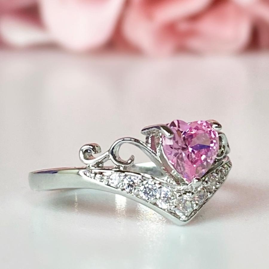 送料無料 人気デザイン レディース リング 指輪 ピンクサファイア