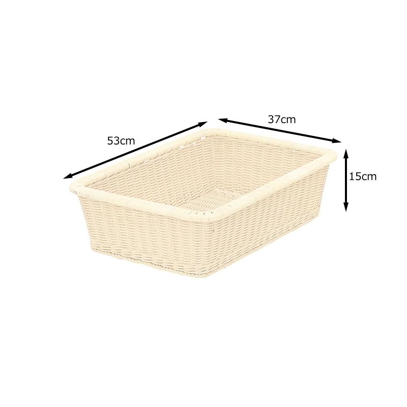 脱衣 カゴ 籐 ラタン 天然素材 旅館 銭湯 バスケット 長方形 53cm 業務