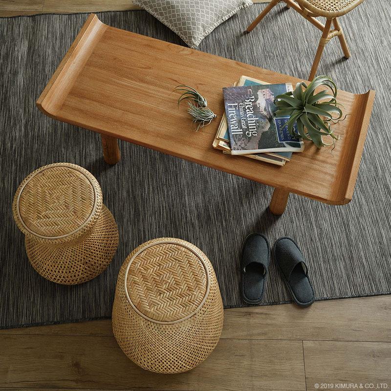 ラタンスツール 円形 鼓型 おしゃれ かわいい ラタン 籐 玄関椅子