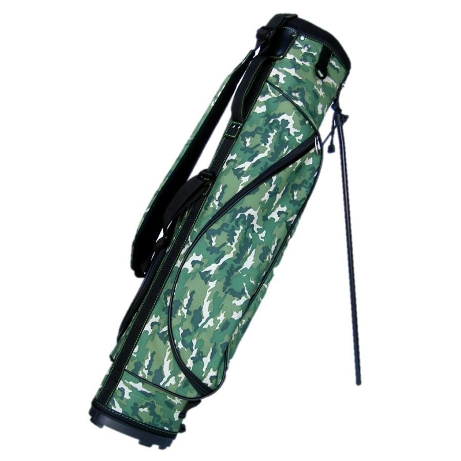 キャディバッグ スタンド 付き ハーフ ゴルフバッグ カモ柄グリーン