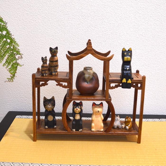 珍品棚 飾り棚 小棚 木製 シェルフ 収納ラック 茶器 花器 オブジェ