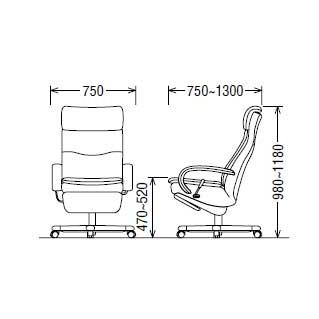 カリモク家具（KARIMOKU FURNITURE） 開梱設置 本革張りハイバック