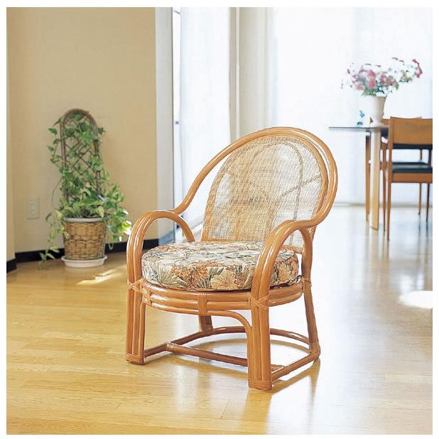 今枝商店 籐(ラタン)椅子 アームチェア 座椅子 座面高36センチ Y-36 座