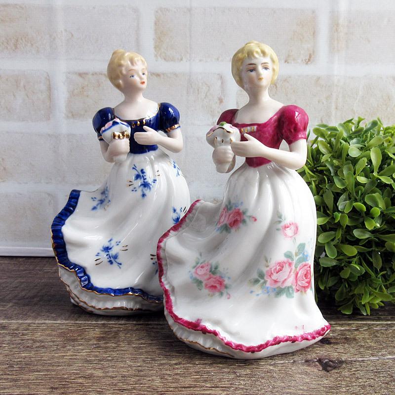 置物 陶製人形 瀬戸物 西洋陶器 せともの 昭和レトロ 陶器の人形