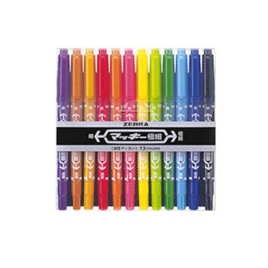 ゼブラ マッキー細字&極細「MCF-12C」12色セット : 文具・事務用品の
