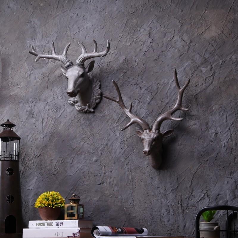壁飾り 壁掛けオブジェ インテリア シカ リビング 玄関 アニマルヘッド