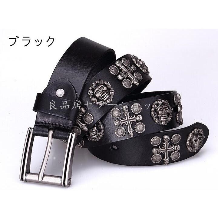 ベルト メンズ レディース 本革 レザー スタッズ 男女兼用 : 良品店
