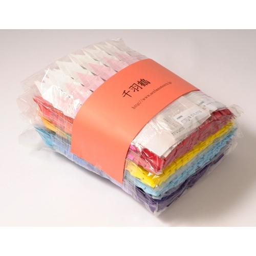 千羽鶴パックLサイズ20色 水晶付 パワーストーン（千羽鶴用15cm角