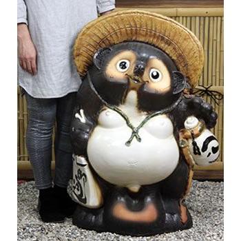信楽焼 30号福ひねり狸 たぬき タヌキ 開運 縁起物 可愛い 陶器 商売