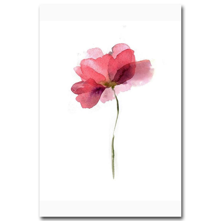 額付 アートポスター アートフレーム 植物・花・水彩画ピンク デザイン