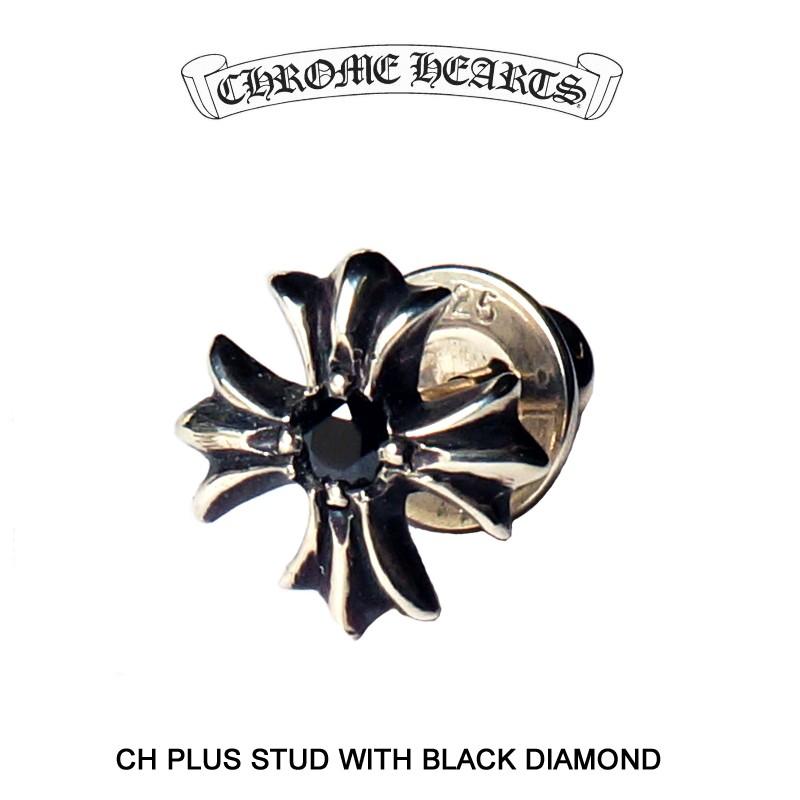 CHROME HEARTS（クロムハーツ） CH PLUS STUD WITH BLACK DIAMOND CH