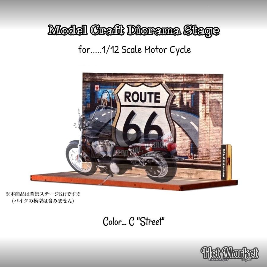 1/12 オートバイ用 ジオラマ背景キットC (Street) 模型 バイク