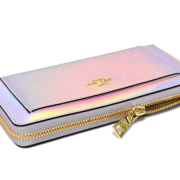 COACH（コーチ） 長財布 レザー ホログラム アコーディオン ジップ