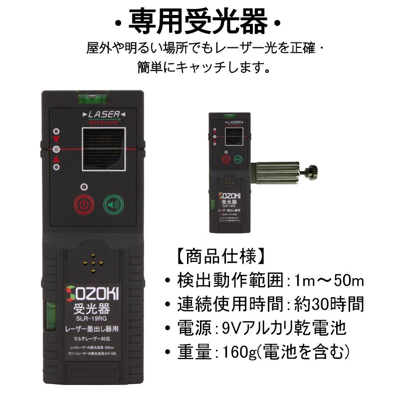 SOZOKI フルライン電子整準グリーンレーザー墨出し器+受光器セット SL