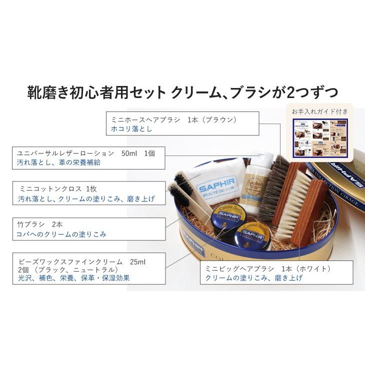 SAPHIR（サフィール） ミニJARセット ダブル 靴磨きセット ギフト