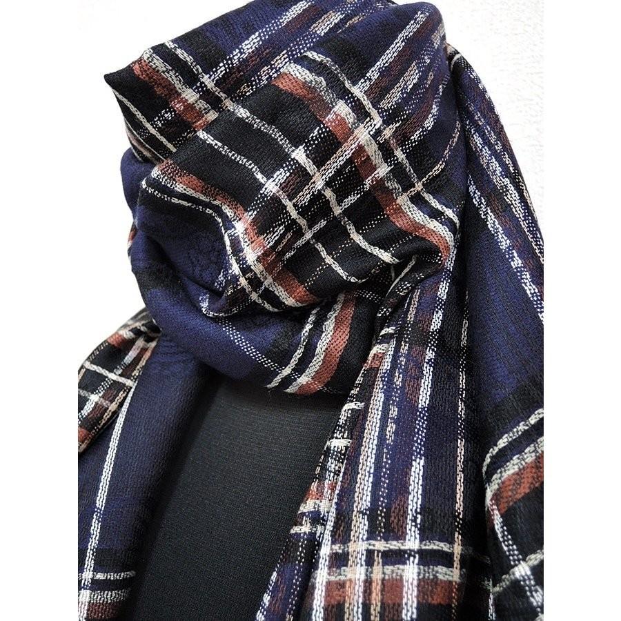 SALE 55％OFF パシュミナストール チェック柄 シルクストール 大判