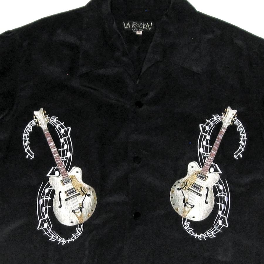 JOHNSONS・LA ROCKA! ENGLAND Gretsch Embroidery Rockabilly Shirt