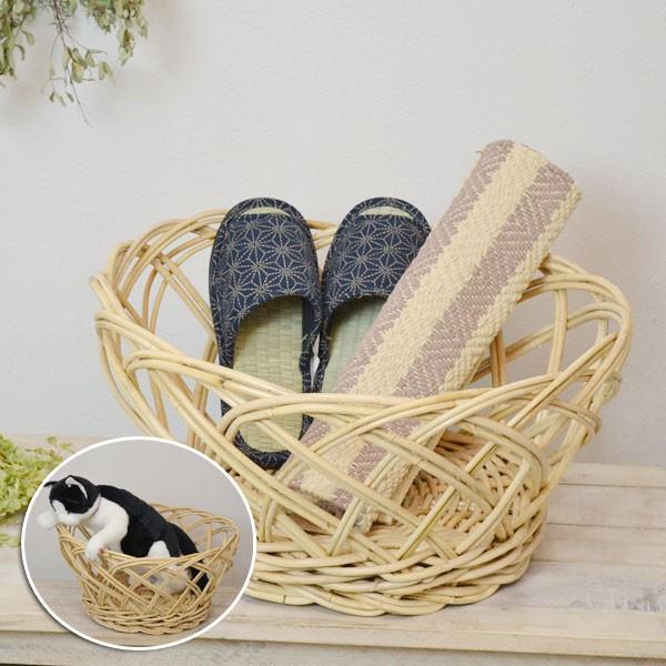 皮付きラタン ランドリーバスケット 脱衣かご カゴ 籐かご : ラタン