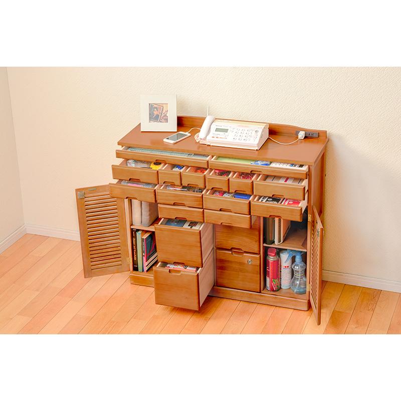 HAGiHARA（萩原） 棚 扉付き キャビネット 鍵 引き出し 小物入れ 貴重