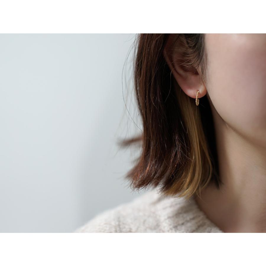 K18 ツイスト ピアス フープピアス K18ゴールド 18k 18金 地金 pierce